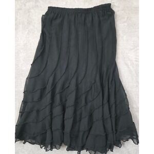 DIMRI Black Tiered Ruffled Maxi Skirt‎ Oversized Small Whimsigoth Grunge Fairy